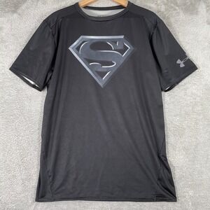 Under Armour Superman Compression Shirt Mens 3XL Black Heatgear Gym Alter Ego